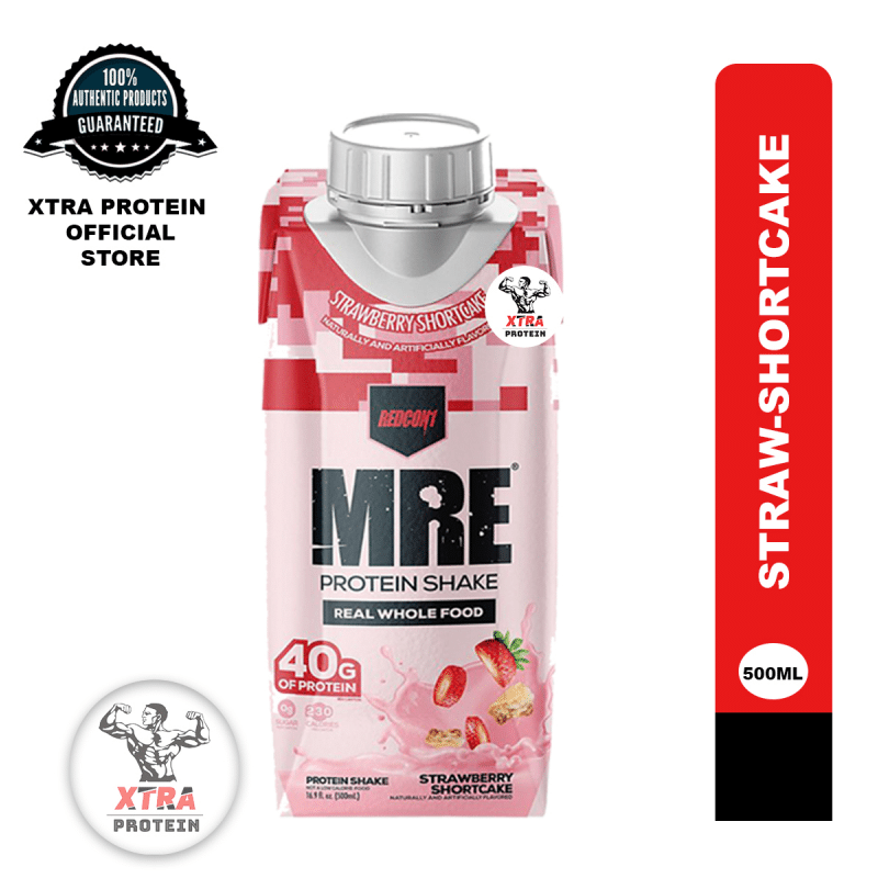 Redcon1 MRE Protein Shake (480ml) Strawberry Shortcake 12 Pack XTRA
